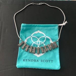 Kendra Scott silver druzy bin style necklace